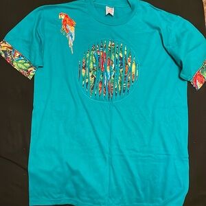 Vintage 50/50 Heavyweight Jerzees T-Shirt with Parrot cage